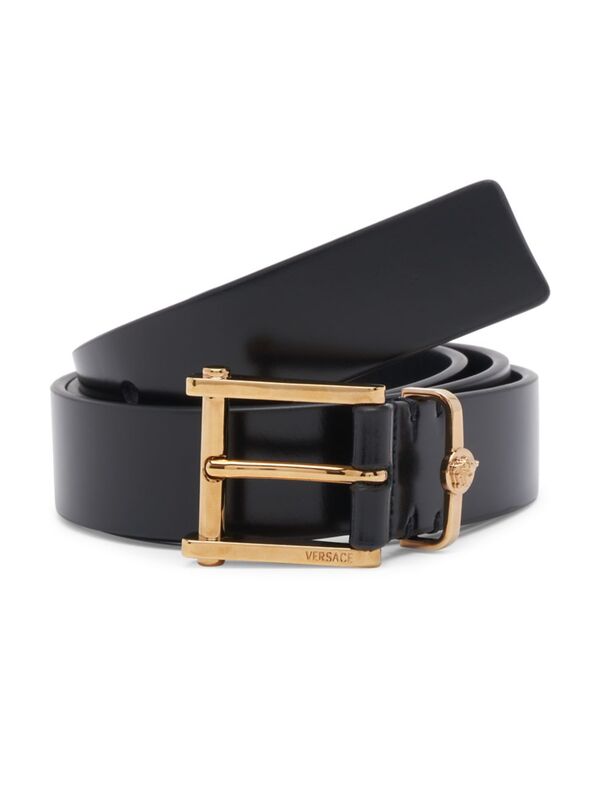 ヴェルサーチェ ビジネスベルト メンズ 【送料無料】 ヴェルサーチ メンズ ベルト アクセサリー Medusa Buckle Belt nero oro versace