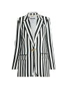 【送料無料】 モスキーノ レディース ジャケット・ブルゾン アウター Archive Stripes Tailored Jacket black white