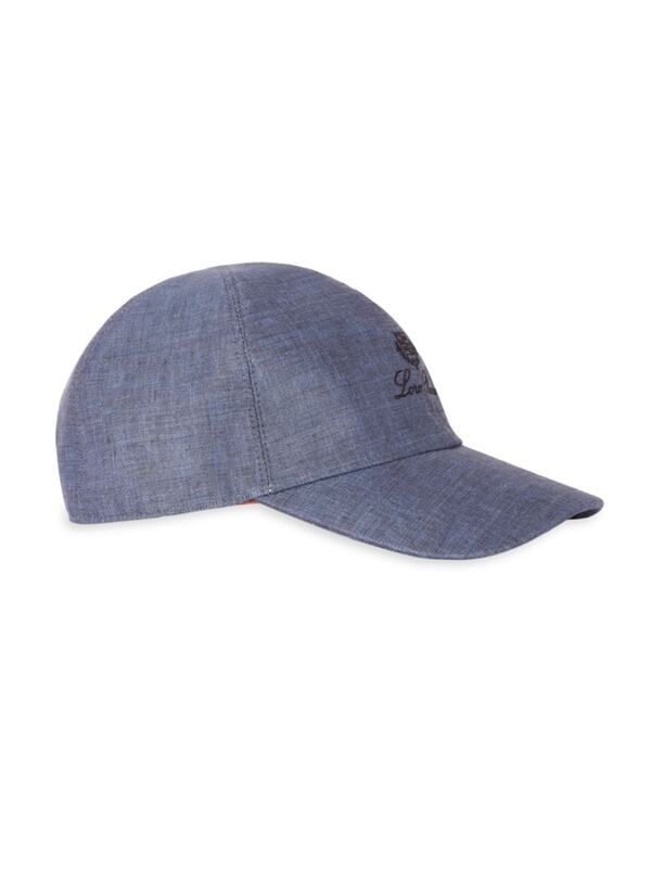 【送料無料】 ロロピアーナ メンズ 帽子 ベースボールキャップ アクセサリー Linen Baseball Cap blue still water