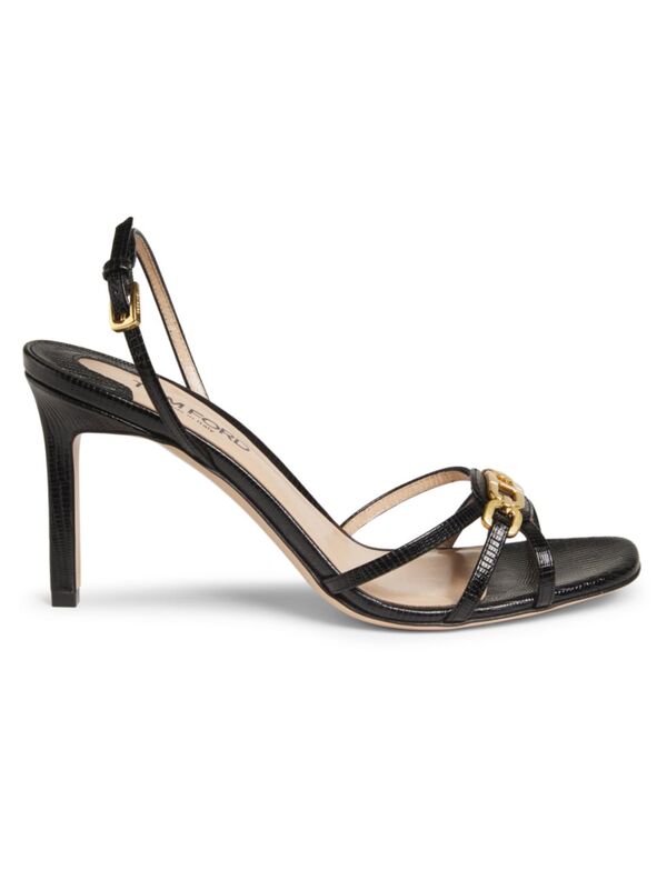 ̵ ȥࡦե ǥ  塼 Whitney 85MM Lizard-Embossed Stiletto-Heel Sandals black