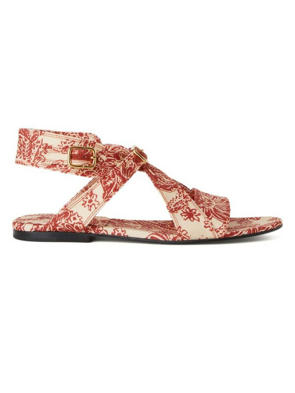 ̵ ԥ ǥ  塼 Yuki Printed Silk Sandals red