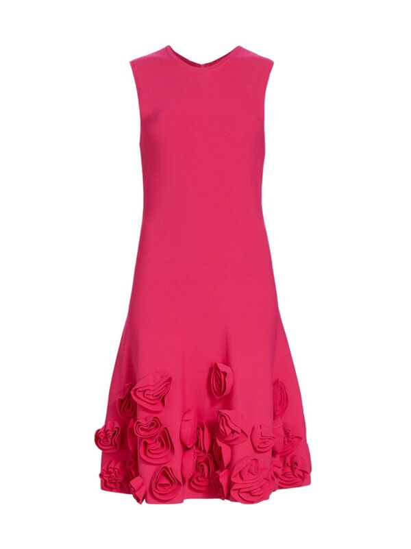 【送料無料】 リラローズ レディース ワンピース トップス Penelope Knit Rosette Midi-Dress magenta