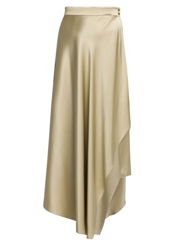 ̵ ԥ ǥ  ܥȥॹ Alin Asymmetric Silk Wrap Maxi Skirt cardamom seeds