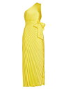 ミリ― 【送料無料】 ミリー レディース ワンピース トップス Estelle Pleated Satin One-Shoulder Dress yellow