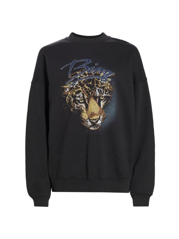 yz Aj[r fB[X p[J[EXEFbg AE^[ Harvey Leopard Cotton Sweatshirt vintage black