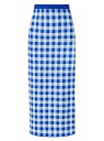 yz VV[i fB[X XJ[g {gX Bobie Knit Gingham Midi Skirt blue optic white