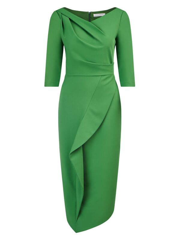 楽天ReVida 楽天市場店【送料無料】 ケイ アンジャー レディース ワンピース トップス Joelle Ruffled Midi-Dress lush green