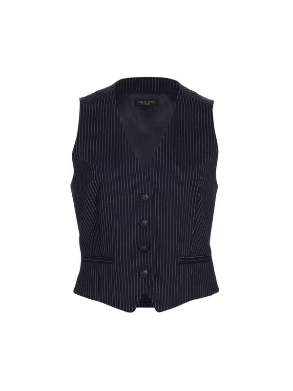 【送料無料】 ラグアンドボーン レディース タンクトップ トップス Priya Pinstriped Crop Vest navy stripe