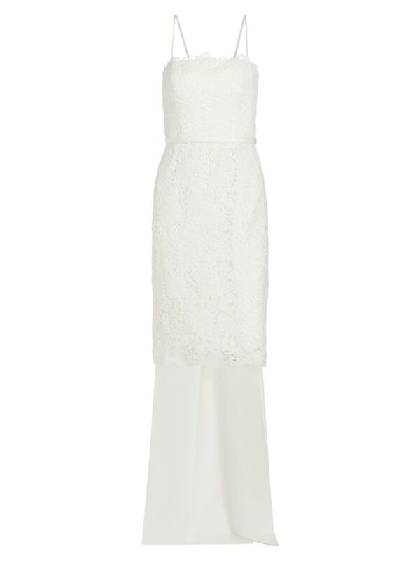  アムサール レディース ワンピース トップス Lace Bow Sheath Dress ivory