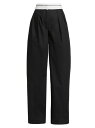 yz j[R{ fB[X JWApc {gX Tamira Cotton Poplin Wide-Leg Pants jet black