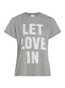 【送料無料】 サンク ア セプト レディース Tシャツ トップス Let Love In Graphic T-Shirt heather grey white