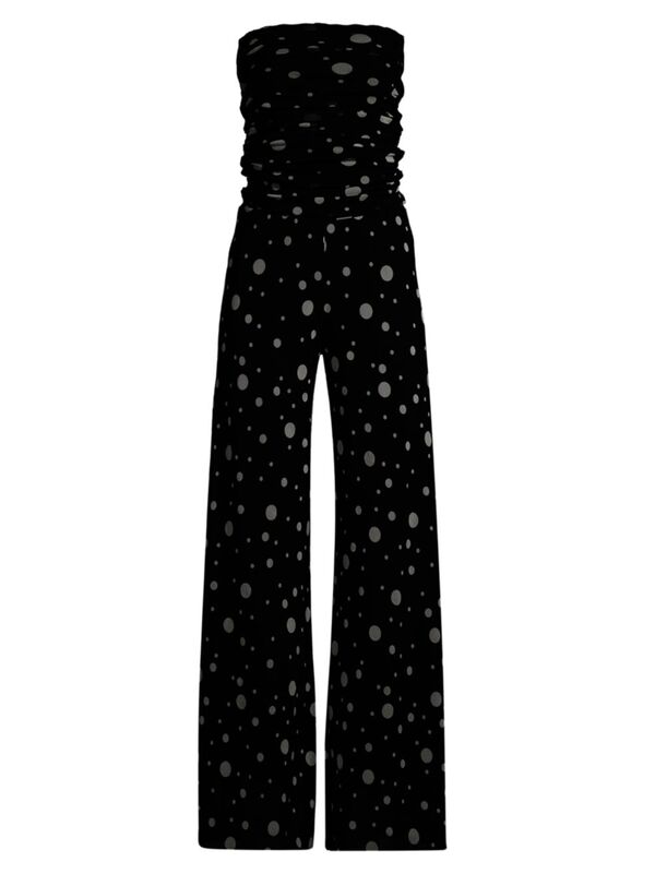 【送料無料】 フィッジ レディース ジャンプスーツ トップス Tuta Polka Dot Strapless Jumpsuit black..