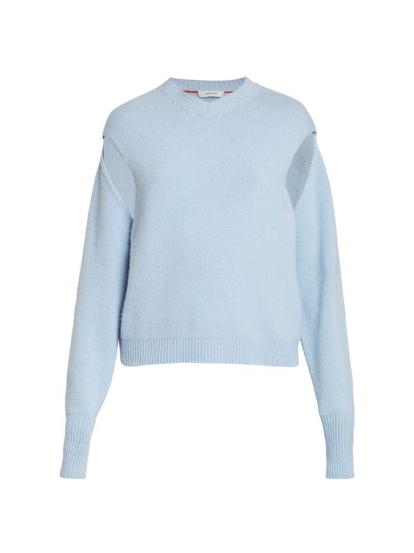 ̵ ե饬 ǥ ѡå  Brushed Cashmere Cut-Out Sweatshirt light blue