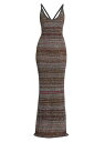 【送料無料】 ミッソーニ レディース ワンピース トップス Striped Knit Body-Con Maxi Dress black multi