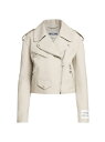 【送料無料】 モスキーノ レディース ジャケット・ブルゾン アウター Sheep Leather Crop Jacket beige