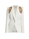 【送料無料】 アレキサンダー・マックイーン レディース ジャケット・ブルゾン ブレザー アウター Beaded Leaf-Embellished Blazer light ivory