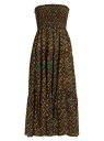  ウラ・ジョンソン レディース ワンピース トップス Lucca Printed Cotton-Blend Cover-Up Midi-Dress bronzite