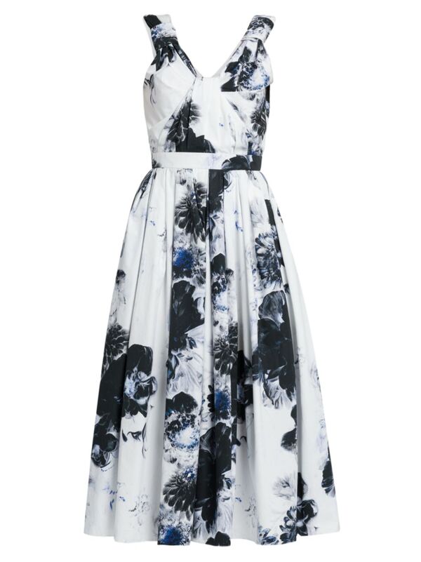 ̵ 쥭ޥå ǥ ԡ ȥåץ Chiaroscuro Floral Cotton Dress ink