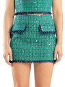 yz GhX[Y fB[X XJ[g {gX Fringed Tweed Mini Skirt green