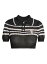 ̵ ߥ ǥ ݥ ȥåץ Vertical Logo Cropped Striped Polo black