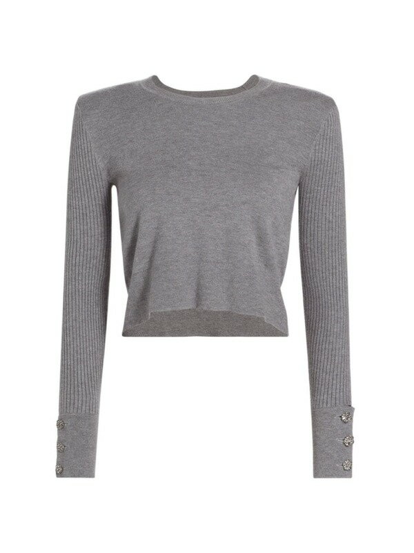 ̵ 饸 ǥ ˥åȡ  Sky Crewneck Crop Sweater heather grey