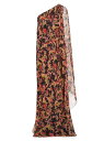 【送料無料】 プラバルグラング レディース ワンピース トップス Leafy Silk Chiffon Sari Gown black multi