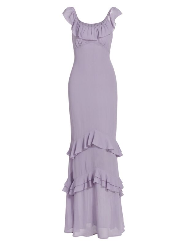 楽天ReVida 楽天市場店【送料無料】 リフォーメーション レディース ワンピース トップス Tripoli Ruffled Maxi Dress aura