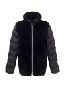 yz SXL fB[X WPbgEu] AE^[ Shearling Lamb Jacket With Quilted Sleeves And Back black