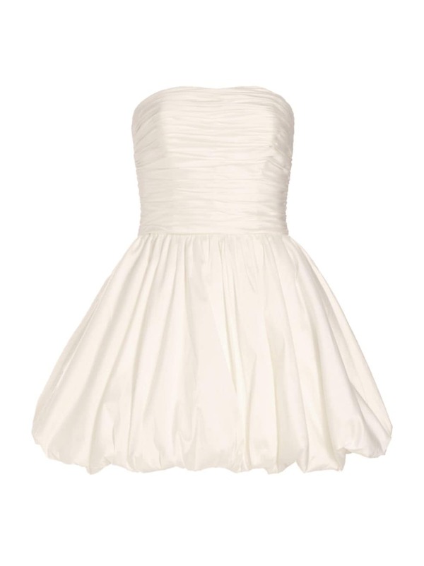  アムサール レディース ワンピース トップス Ruched Drop-Waist Minidress ivory