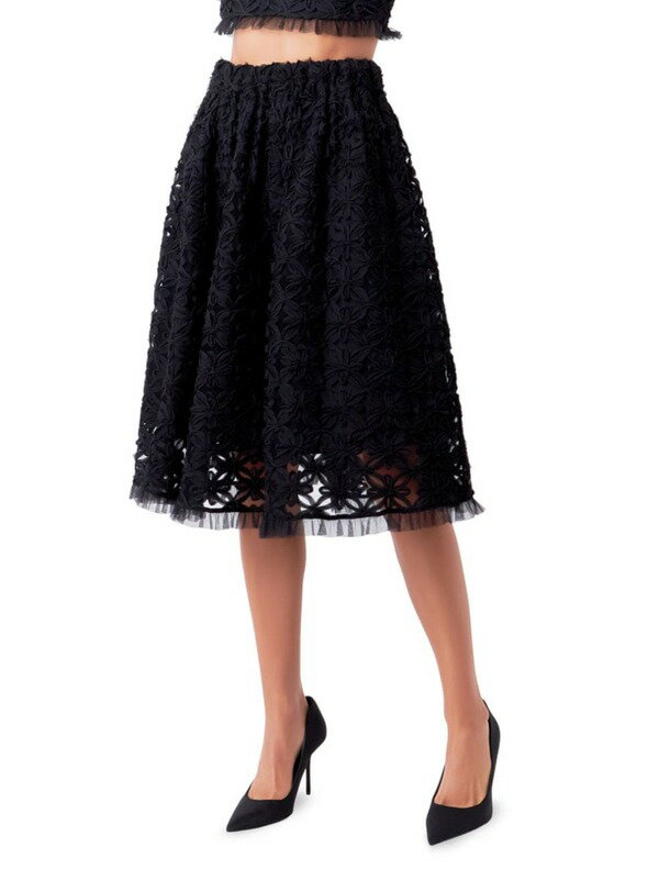  エンドレスローズ レディース スカート ボトムス Floral Lace Midi Skirt black