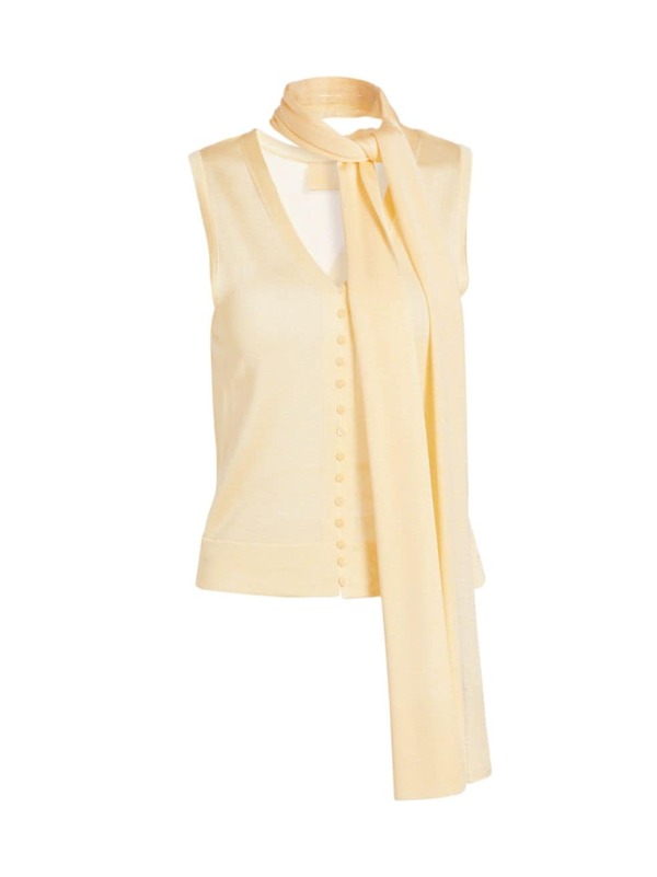 ̵ 㥯ॹ ǥ 󥯥ȥå ȥåץ Le Haut Button-Front Vest & Neck Tie light yellow
