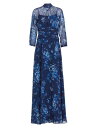 yz eWoCbL[t[} fB[X s[X gbvX Floral Chiffon Mock Turtleneck Maxi Dress navy multi