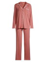 【送料無料】 エバージェイ レディース ナイトウェア アンダーウェア Two-Piece Frida Whip Stitch Pajama Set old rose ivory