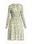 ̵ Хƥ  ǥ ԡ ȥåץ Leafy Silk Long-Sleeve Dress ivory multi