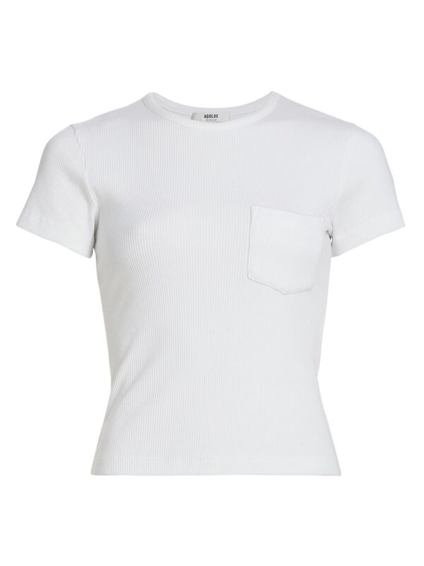 yz ASh fB[X TVc gbvX Arlo Ribbed Cotton-Blend T-Shirt white