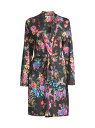 【送料無料】 ジョニーワズ レディース ナイトウェア アンダーウェア Floral Cotton-Blend Robe black multi