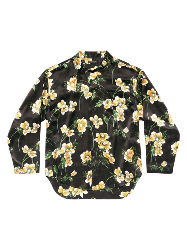 【送料無料】 バレンシアガ レディース シャツ トップス Floral Minimal Shirt Large Fit black