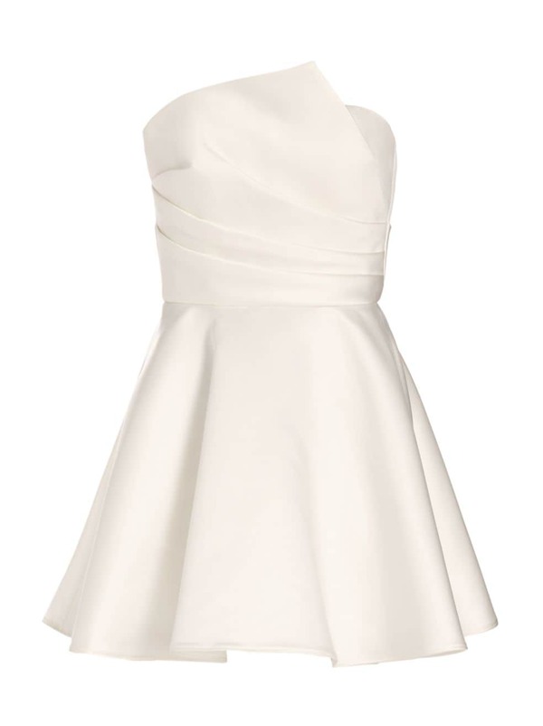  アムサール レディース ワンピース トップス Asymmetric Duchess Satin Minidress ivory