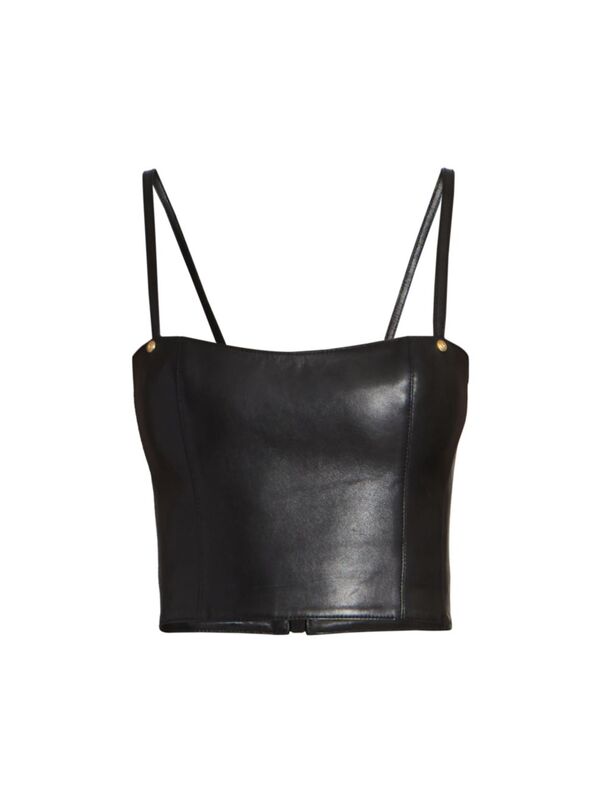 ̵ Хޥ ǥ  ȥåץ Leather Bustier Top black