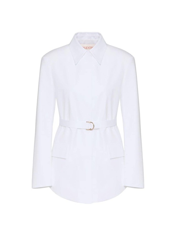 【送料無料】 ヴァレンティノ レディース ジャケット・ブルゾン アウター Compact Poplin Peacoat white