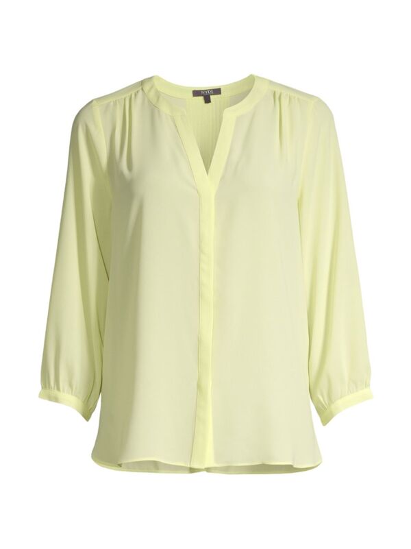 yz GkCfB[WFC fB[X Vc uEX gbvX Pin-Tucked Button-Front Blouse daffodil