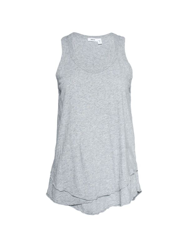 【送料無料】 ウィルト レディース タンクトップ トップス Shrunken Raw Mock Hem Shirttail Tank grey