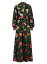 ̵     ǥ ԡ ȥåץ Camellia Print Balloon-Sleeve Caftan Gown pink navy