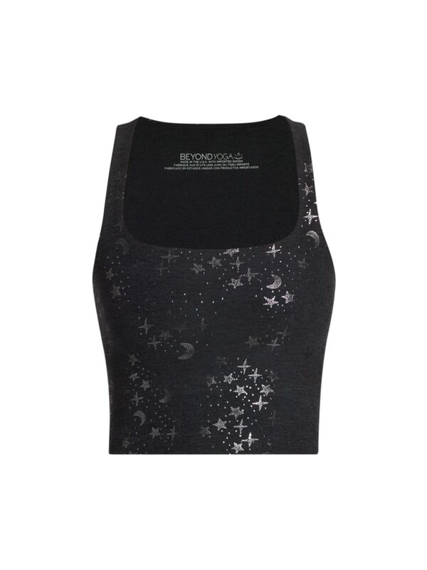  ビヨンドヨガ レディース タンクトップ トップス Softshine Square Neck Cropped Tank gunmetal starry night foil