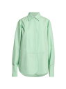 yz WET_[ fB[X Vc gbvX Cotton Poplin Button-Front Shirt mint