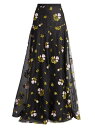 【送料無料】 ジャンバティスタ ヴァリ レディース スカート ボトムス Rose Embroidered Tulle Maxi Skirt black rose