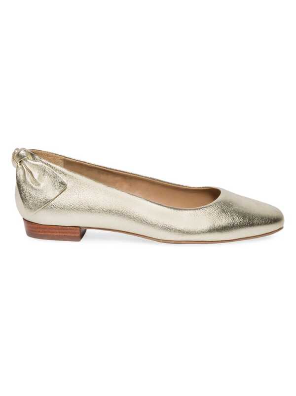  ベルナルド レディース パンプス シューズ Eloisa Metallic Leather Bow Flats champagne