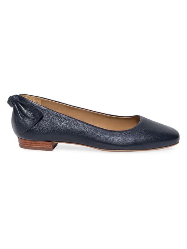  ベルナルド レディース パンプス シューズ Eloisa Leather Bow Flats navy