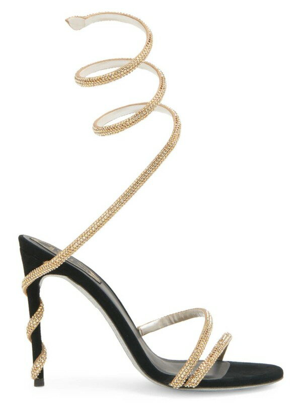 ̵ ͡ ǥ  塼 Margot Embellished Satin Wrap Sandals gold satin black