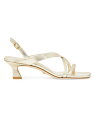 【送料無料】 スチュアート ワイツマン レディース ヒール シューズ Oasis 50MM Metallic Leather Slingback Sandals light gold